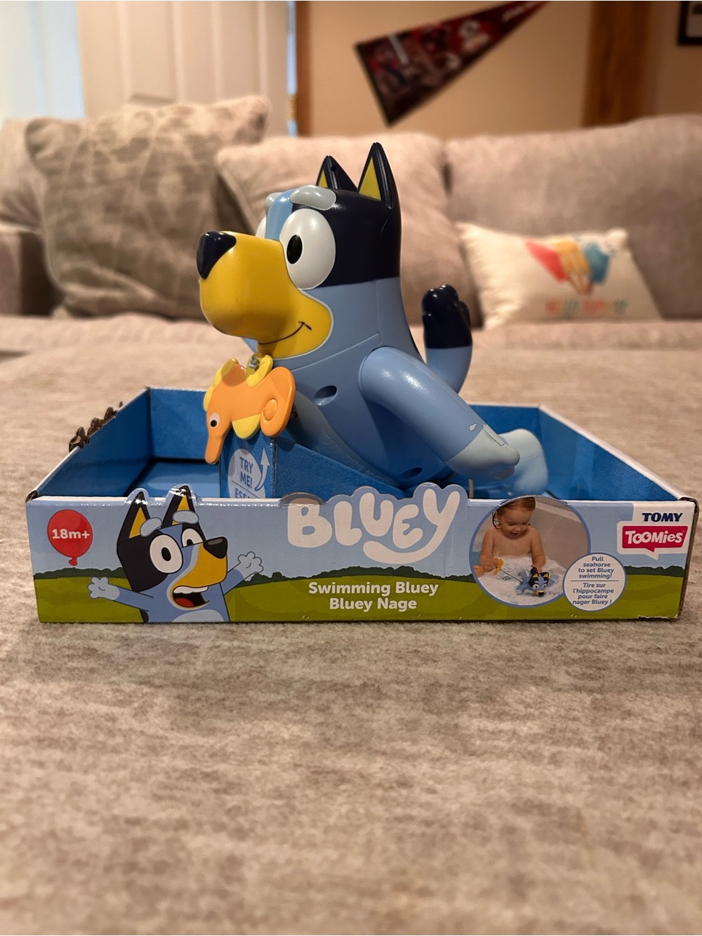 Tomy Toomies Bluey Swimming Toy - Blue & Yellow